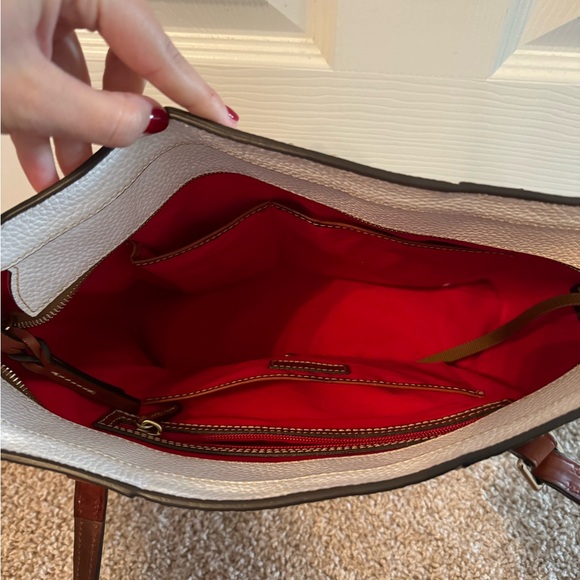 Dooney & Bourke White and Brown Tote - Picture 4 of 4